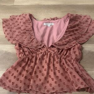 Anthropologie Textured Pink Blouse
